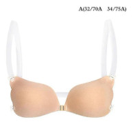 1:a Kvinnor Osynlig BH Push Up Silikon BH med Transparent Aprikos A