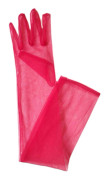 Vintage Tyllhandskar Hel Fingerhandskar 55cm Ultratunna Handskar för Banketter Red