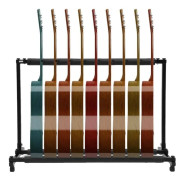 Gitarrställ, rymmer 9 gitarrer, högkvalitativt järn, lätt design, minimalistisk svart finish
