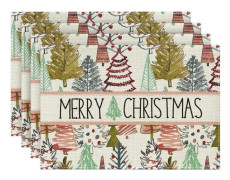 Pines Trees God Jul Bordstabletter Set om 4, 30x46 cm