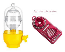 Äggula Shaker Äggrörare Gadget Manuell Blandning Gyllene Visp Ägg Snurr Maker Dragare Bakverktyg Kökstillbehör Egg mixer * Egg cutter
