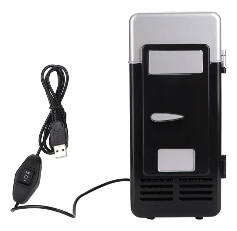 Mini USB Kylskåp, Dubbel Funktion Värme och Kylning, Kompakt Design,svart