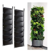 2-pack hängande odlingspåsar, 7 fickor vertikala påsar, för växter