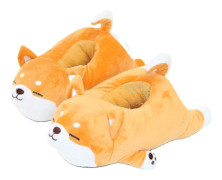 Shiba Corgi Plysch Varma Hundtofflor Halkfria För Hemma Fri Storlek