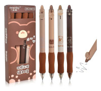 4 st 0,5 mm raderbara gelpennor, Rollerball-bläckpennor med suddgummi i änden, infällbara gelbläckpennor söta kulspetspennor