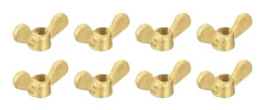 Brass Wing Nuts, M4 Butterfly Nut Hand Tightening Fastener for Furniture, Machinery, Electronic Equipment, 8 Pcs