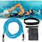 Elastiskt motstånd för simning, 4M justerbart elastiskt band för simning i pool, träningsbälte för simning, elastisk simning för vuxna och barn, professionell