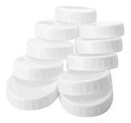 10 st Plastförvaringslock Ribbade För 86mm Standard Vanlig Mason Jar Flaska