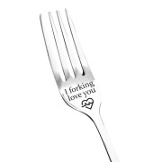 I Forking Love You Graverad Gaffel Med Presentförpackning, Bordsgafflar i Rostfritt Stål