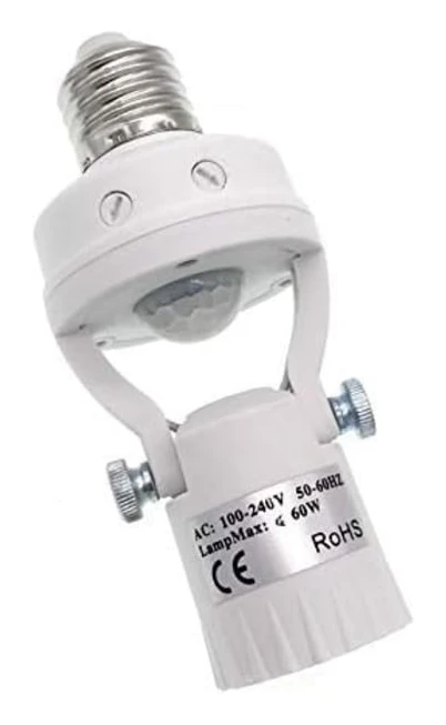 Rörelsesensor lampfäste, E27 skruvlampa adapter (Dimbar)