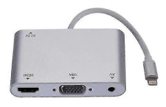 Lightning Till HDMI VGA Digital AV TV Adapter Kabel 1080p HDTV Ljudhub För Iphon