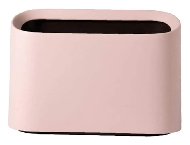 Skrivbords papperskorg Mini skrivbords papperskorg Liten kontors papperskorg utan lock fyrkantig mini matbords papperskorg 21,7*8,8*14,5cm rosa 1 st A