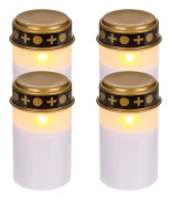 Gravlykta LED / Ljus - Ljus för gravar 1200 timmar - Välj kvantitet! Vit 4-pack