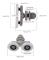 Set med 4 hjul för duschkabinen, Aluminium/ABS, 25 mm, Grå/Vit