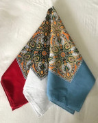SPARA 100.00 RÖD + JEANSBLÅ + VIT 3-pack USA Rockabilly Bandanas PAISLEY Halsdukar