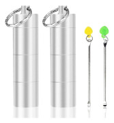 2 Stycken Aluminium Pillerburk Portabel Pillerorganisatör 3 Fack Metall Pillerfodral Fickpresent