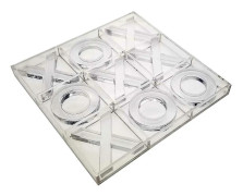 OnDisplay Luxe Akryl Tic Tac Toe Set - Exekutiv Kristallklar Laserskuren Akryl Spel (Klar)