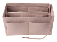 Flerfacks enfärgad filtväska stor kapacitet sminkväska kvinnor rese stor sminkorganisatör necessär förvaringsväska handväska tote, Khaki Khaki