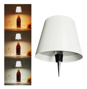 Trådlös Vinflasklampa 3 Färger LED Touch Kontroll Vinflaska Nattlampa för Restaurang Bordsskiva Bar Atmosfärslampa Vit plisserad White pleated