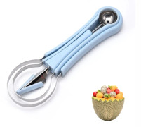 Melon Baller Scoop Set Multifunktionell Rostfritt Stål Fruktskopa Kärnborttagare Vattenmelonskärare för att gräva ut fruktkött Separator Fruktskivrare