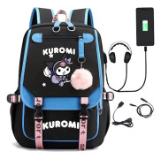 Aphmau ryggsäck barn ryggsäckar ryggväska med USB-uttag 1st blå blå