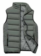 Vaddad dunväst för män Vinter Casual Work Outdoor Pufferfickor Grön XL