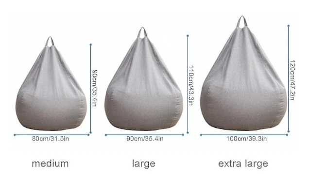 Ny design extra stora bönsäckstolar Soffa Cover Inomhus Lazy Lounger För Vuxna Barn Hotsale! Blue 90 * 110cm