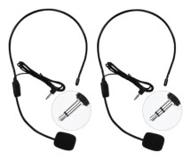 Set med 2 headsetmikrofoner, flexibel trådbunden bom för röstförstärkare, lärare, talare, coacher, presentationer, seniorer och mer Svart Svart Svart