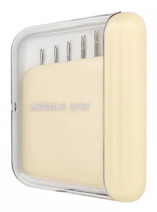 10 st Rostfria Symaskinsnålar med Magnetisk Nålhållare Organizer Fodral Bärbara Handsömnadstillbehör För Resor Beige