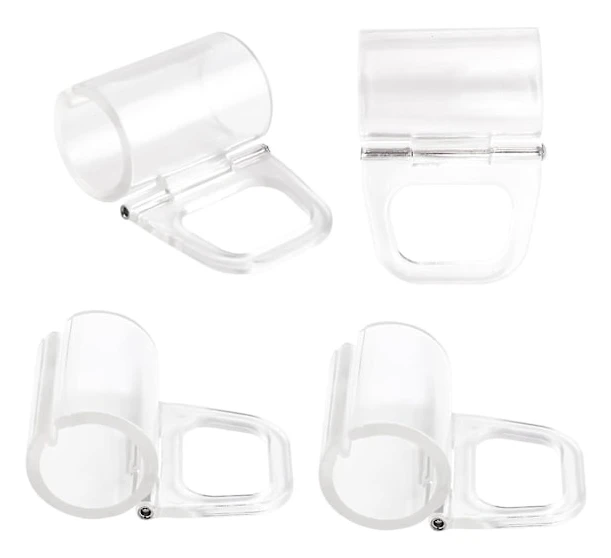 HK 4 st trådlösa rullgardinhandtag persienner transparent handtag passar 20 mm stång för rullgardiner fönsterpersienner
