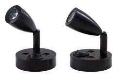 2 st 12V LED Spot Läslampa Sänglampa Vägglampa Justerbar Strömbrytare Husbil Husvagn Van Interiörbelysning för Båt Husbil Van (Svart, Kort)