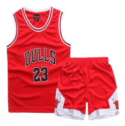 Michael Jordan nr 23 basketbollströja set Chicago Bulls barn ungdomsuniform W röd röd Red-FF- Red S (120-130CM)