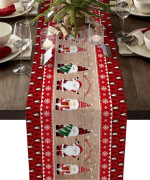 Julbordslöpare, Rustik Röd Rutig Tomte Löpare för Jul- och Födelsedagsfester, Kök- och Matbord, Heminredning, 46x183 cm (B)_tfrf