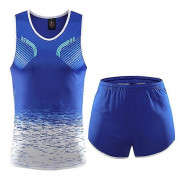 JWL- Vår Dam Sport Löparset Joggingbyxor Lös Sportkläder Maraton Tävlingsväst+Shorts Friidrottskläder