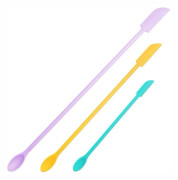 3-pack Smörspatel Sminkspatlar Set Mini Silikon Dubbeländad Skrapsats för Kosmetika, Matflaskor (Flerfärgad)