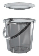 Vattenförvaringshink Stor Kapacitet Plastspann för Hemmabruk Ljusgrå 23L Rund Form 1 Set