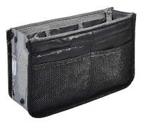 Handväskorganisatör Insats för Handväskor Väskorganisatörer Inuti Tote Pocketbook Kvinnor Sjuksköterska Nylon 13 Fack (Svart)