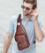 Sling Bags Herr Axelväska Crossbody Väskor Bröstväska PU Läder Vattentät Herrväska Dam Rese Sling Bag Casual Ryggsäck för Vandring, Cykling Dark Brown