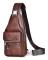 Sling Bags Herr Axelväska Crossbody Väskor Bröstväska PU Läder Vattentät Herrväska Dam Rese Sling Bag Casual Ryggsäck för Vandring, Cykling Dark Brown