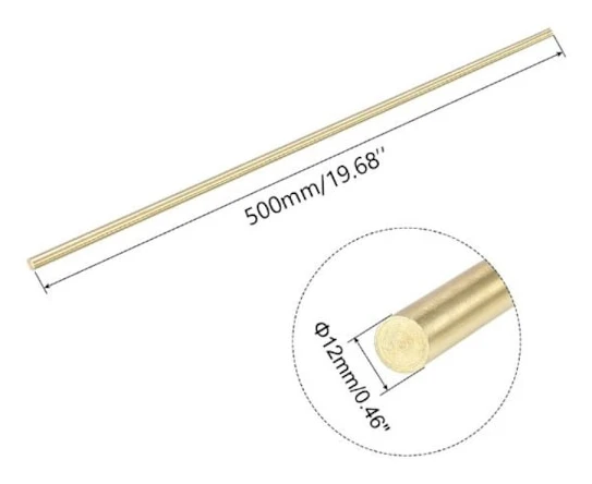 1st Mässingsstång Solid Rundstång 12MM 12MM