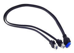 0. Dual 2 Port USB 3.0 Front Panel Extension Cable a Type Female to 20 Pin Box Header Female Slot A