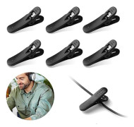 Hörlurs Headset Kabel Sladd Klämma Hållare För Kläder För Att Hålla Hörlurs-/Mikrofonkabeln På Plats Svart Färg 6st