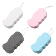Badsvampar för Vuxna Barn - 4-pack Dubbelsidig Massage Duschsvamp med Hängsnöre, Mjuka Kroppssvampar Skrubber