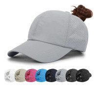Basebollkeps för damer - Ponytail Solhatt Snabbtorkande Löparkeps Dam Golfkepsar Criss Cross Justerbara Truckerkepsar för Kvinnor Flickor Grå[BT] Gray One Size