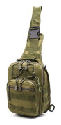 Sling Bag Taktisk Ryggsäck Utomhus Axelväska Ficka Bröstväska Dagsryggsäckar för Smartphone Klättring Camping Cykling Vandring Militärgrön Army Green