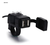 Motorcykelladdare Adapter Strömuttag för Telefon Motorcykel GPS MP4 Dubbel USB-Port 12V Vattentät Styre