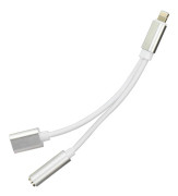 Adapter HF/audio + charging till Lightning - Jack 3,5mm silver