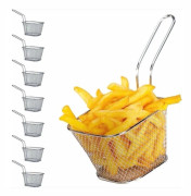8 franska pommes frites-korgar, köksredskap Mini fritöskorgar Snackkorgar Grillkorgar Fritöskorgar