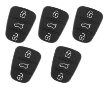 5 st Ersättningsnyckelskal Gummi 3-knapps Pad Passar för Hyundai Passar för Kia (utan Bokstav)