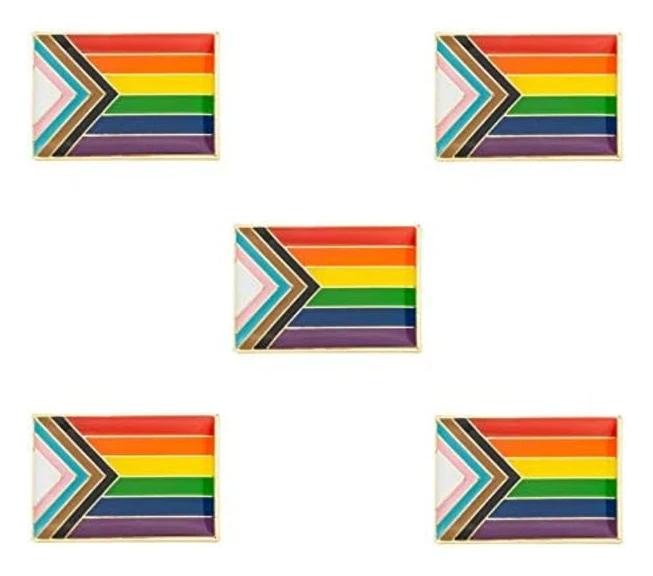 5-pack Progress Pride nål broscher flagga märke brosch märken (Progress Pride)